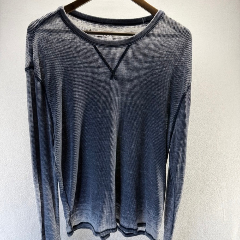 Aeropostale Thermal Shirt Mens Large Blue Paper Thin Burnout Cotton Vintage y2k